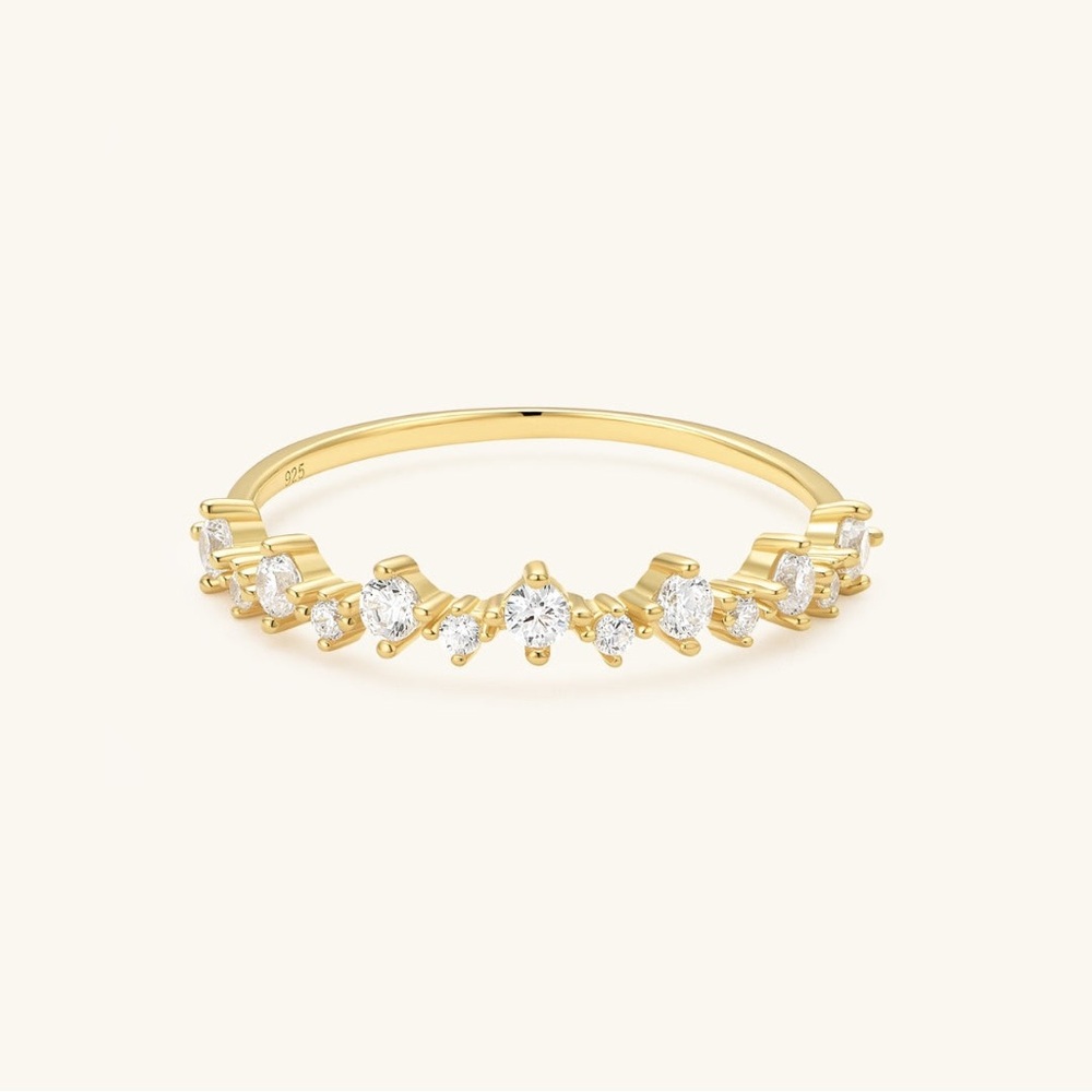 Cluster Half Eternity Ring Size 6